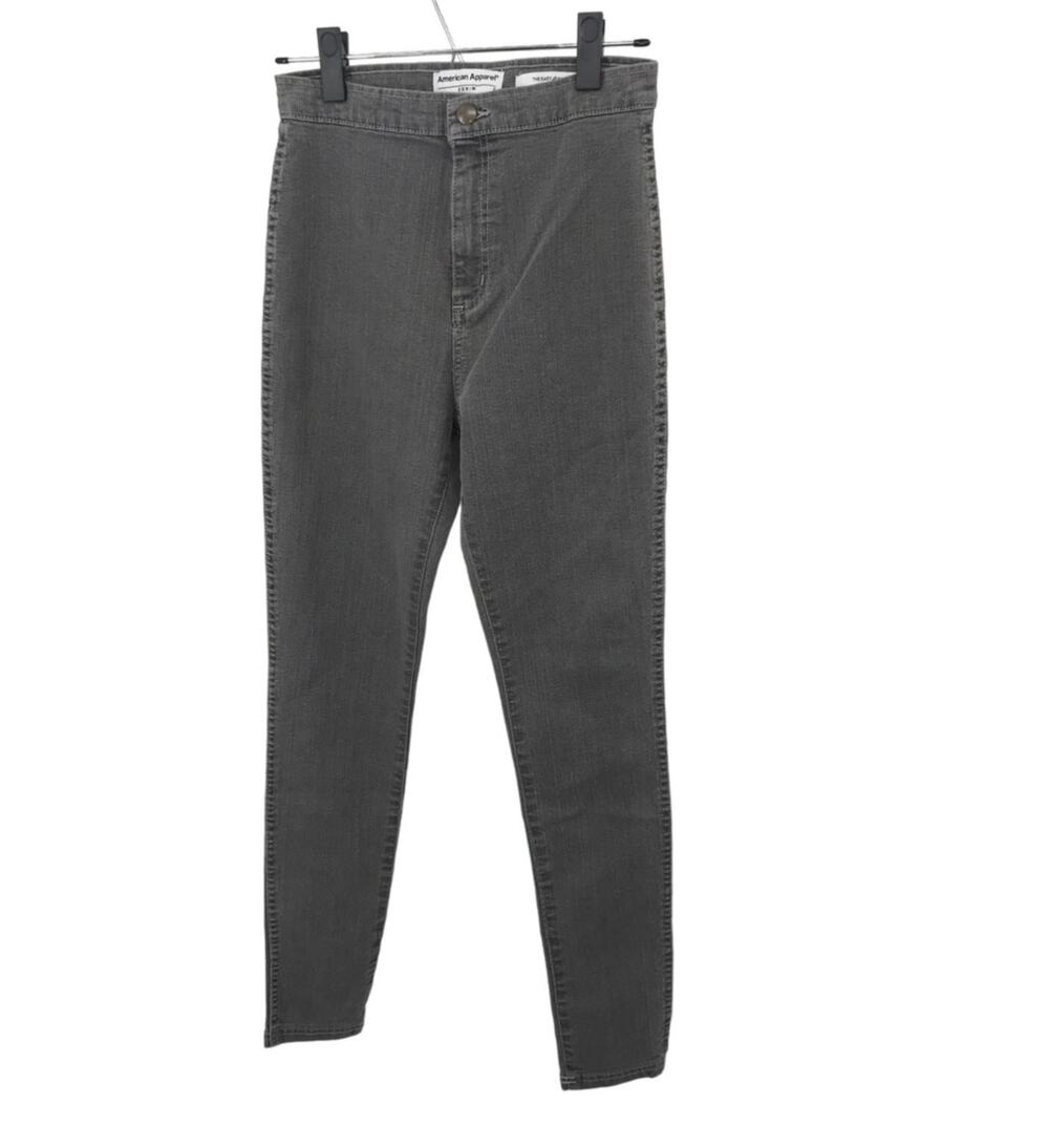American Apparel Gray Skinny Stretch High Rise The Easy Jean Size S